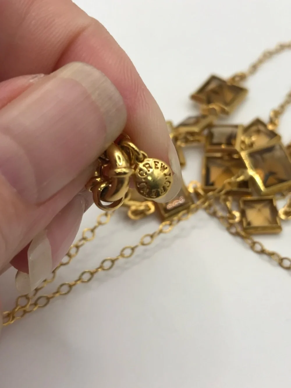 J. Crew Gold-Tone Necklace with Smoky Square Crystals - Picture 6 of 9